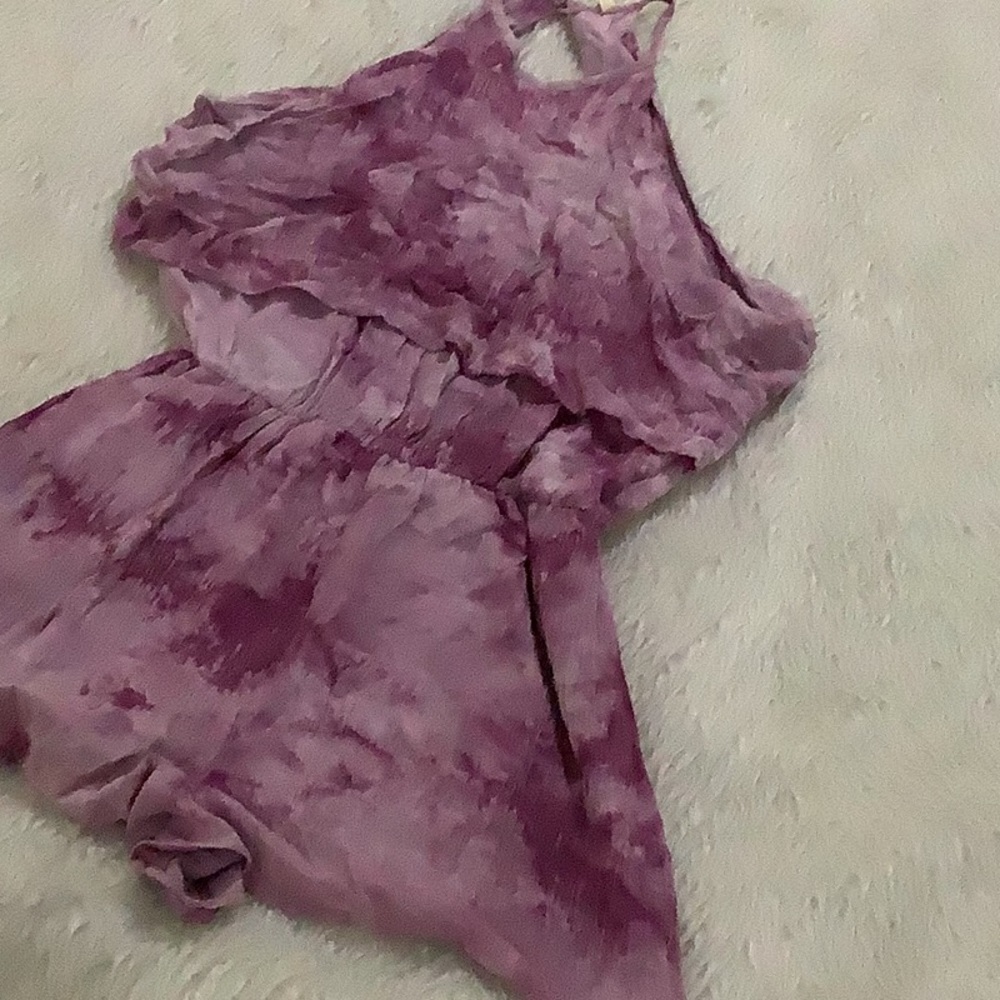Peppermint purple tie dye summer beach romper
